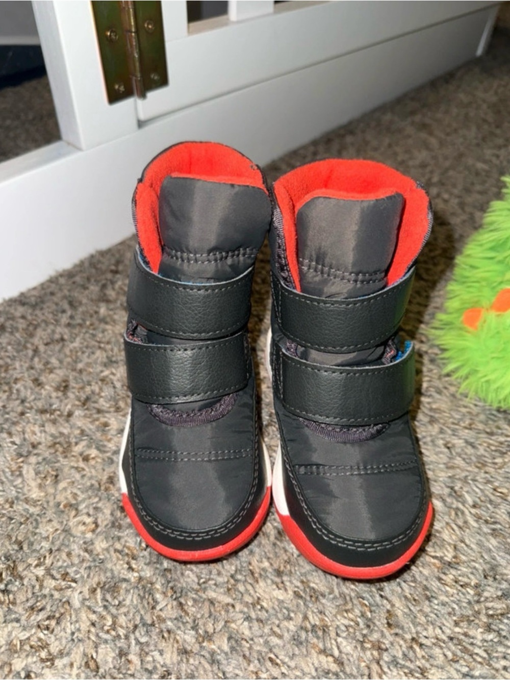 Sorel Kids Black Boots with Red Lining